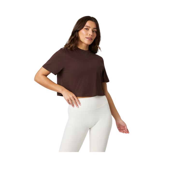 Studio Oversized Cropped T-Shirt - Coffee Bean