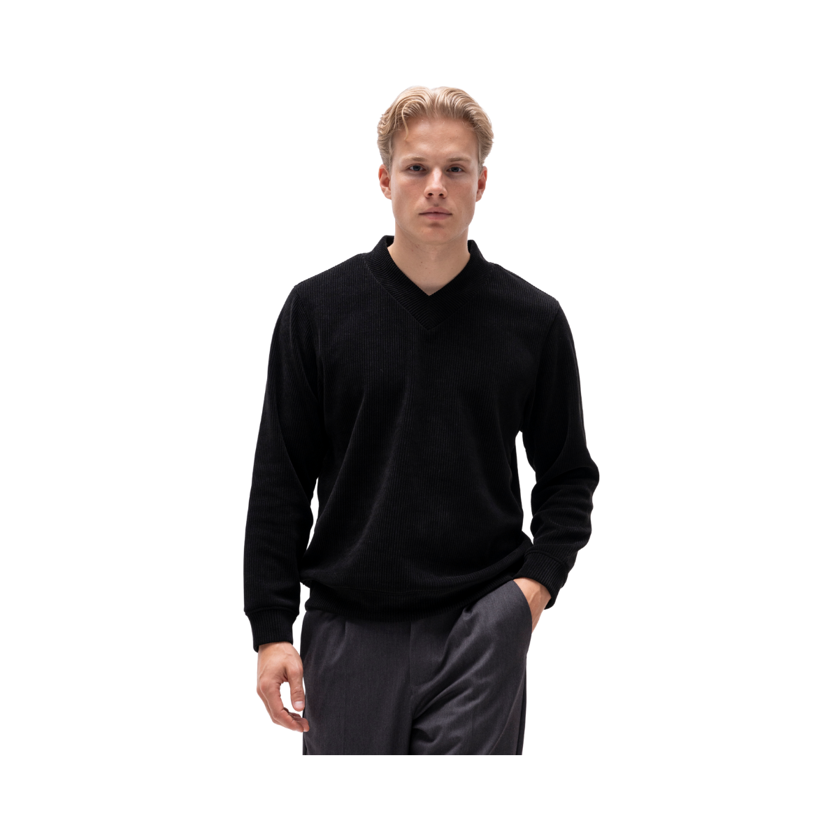 Nathan V-Neck Sweat - Black