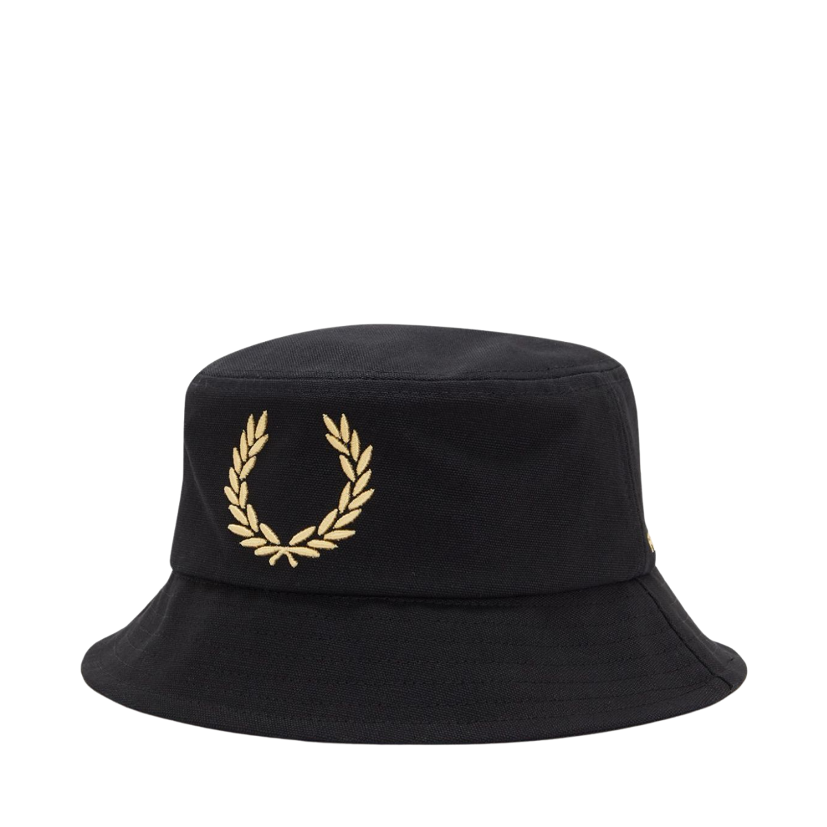 Bold Branding Canvas Buckethat - Black/Champagne