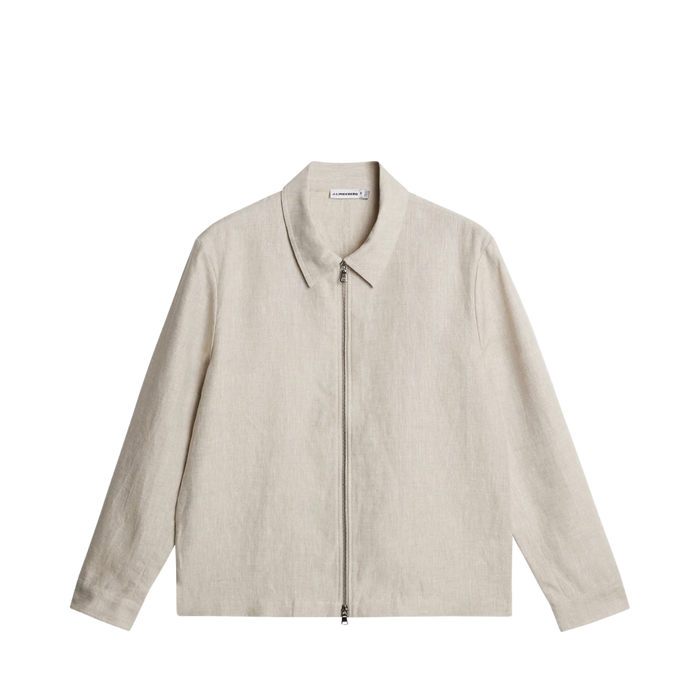 Julius Drape Linen Overshirt - Moonbeam