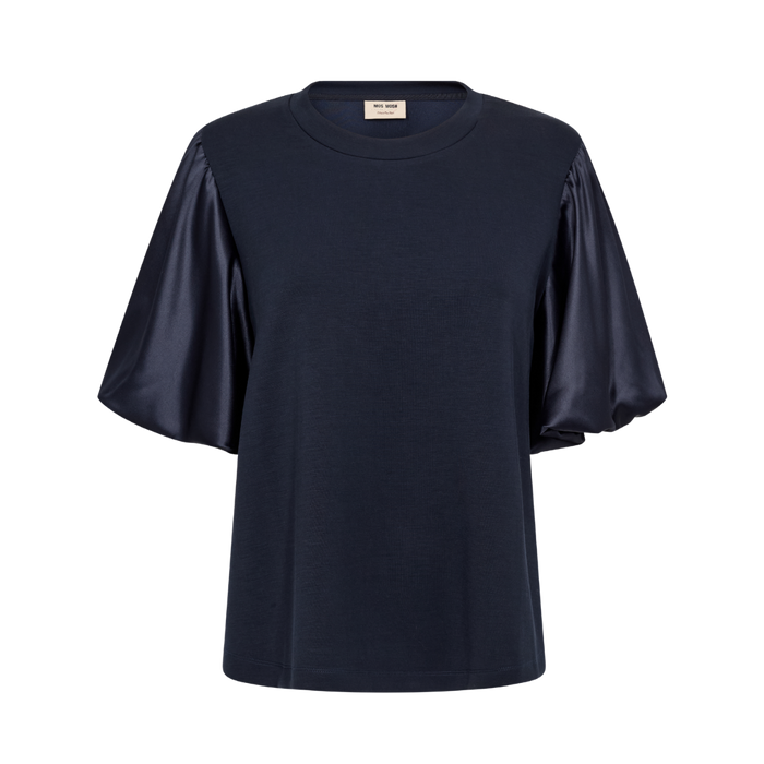 MMDuba O-SS Satin Sweatshirt - Salute Navy