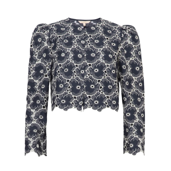 Broderie Angalise Jacket - Marine