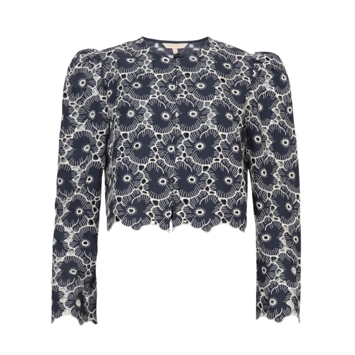 Broderie Angalise Jacket - Marine