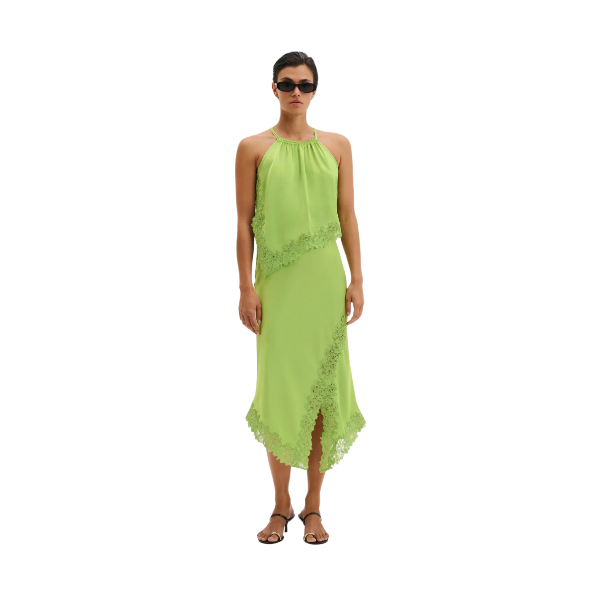 Heylin Lace Midi Skirt - Lime
