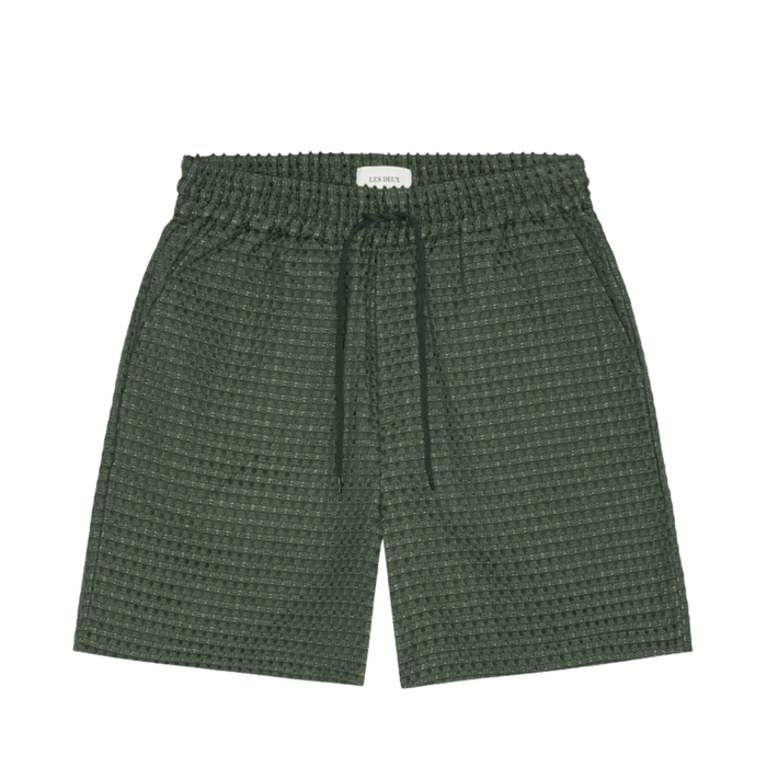 Check Seersucker Shorts - Pine Green