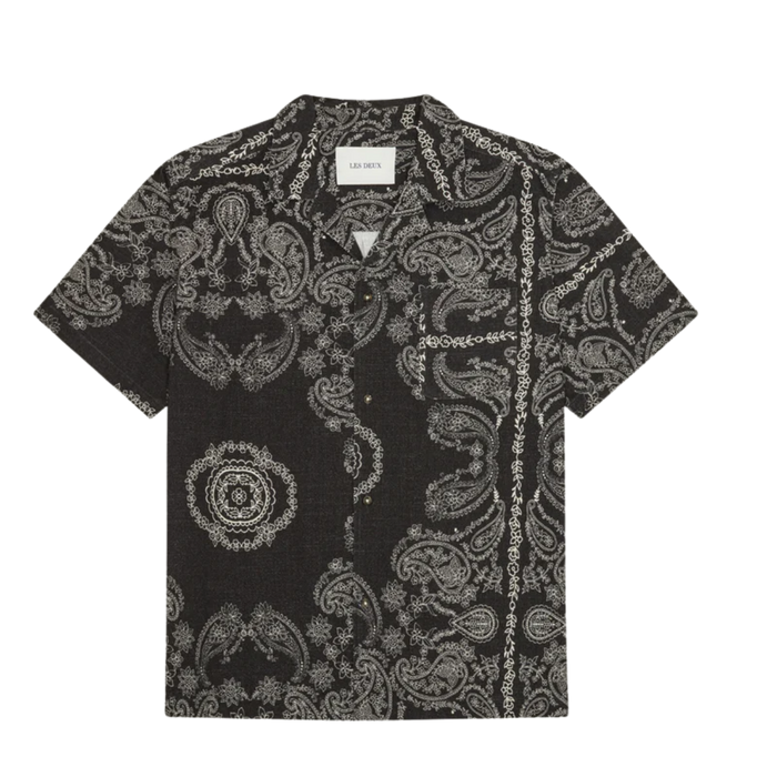 Paisley AOP SS Shirt - Tap Shoe Black