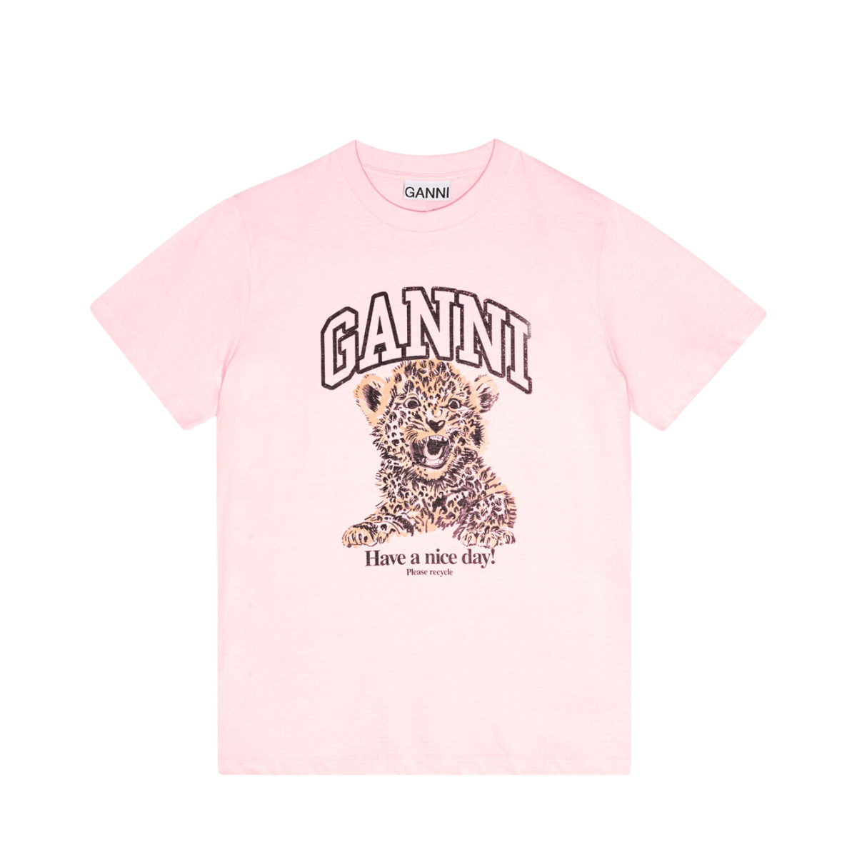 Basic Jersey Leopard Relaxed T-shirt - Chalk Pink