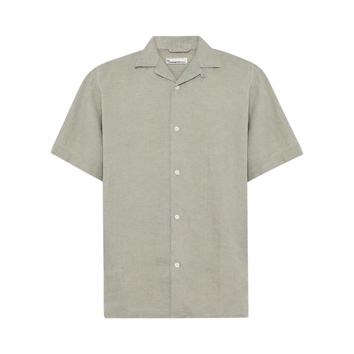 Box Short Sleeve Linen Shirt - Twill Yarndyed