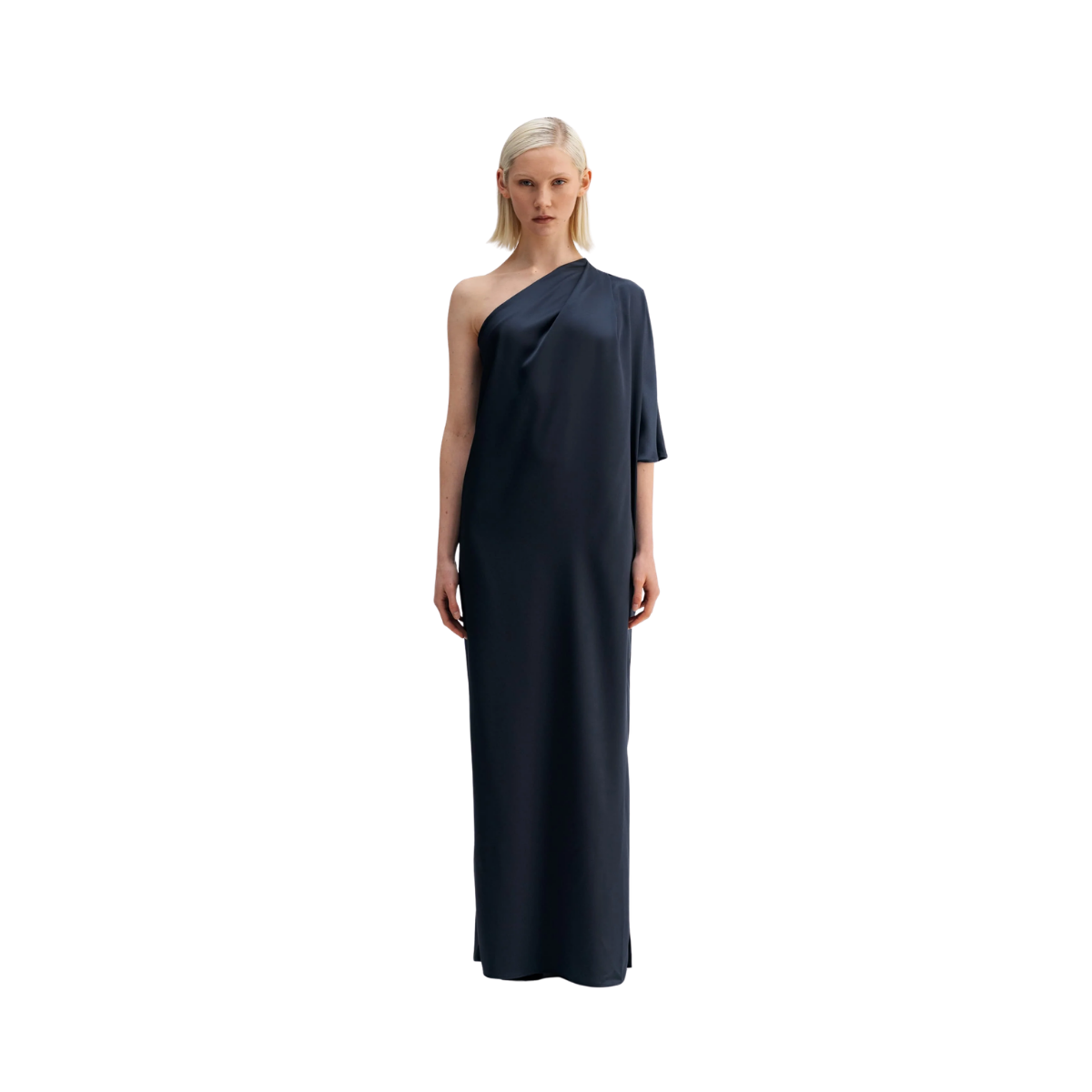 Ella Satin Dress - Blue Grey