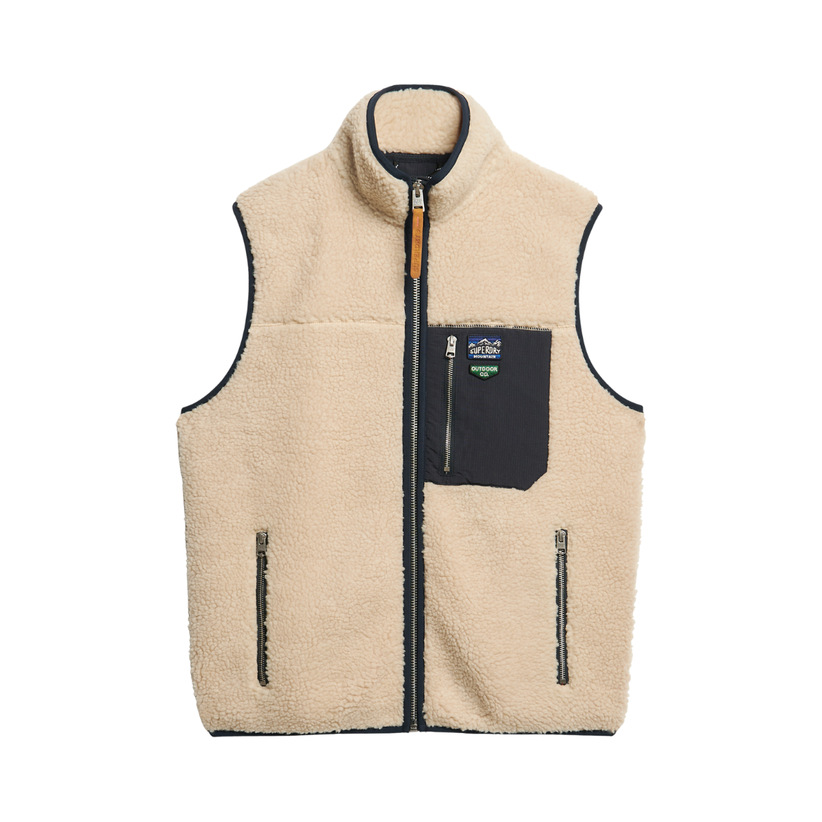 Vintage Retro Fleece Gilet - Oatmeal Beige