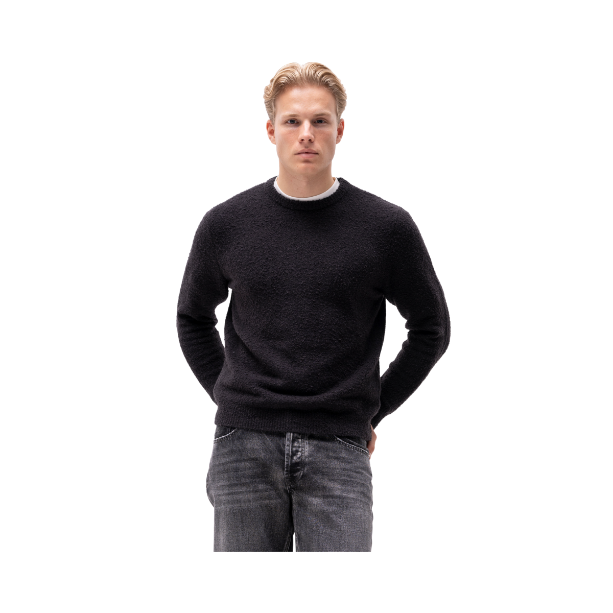 Marcello Crew Neck Knit - Black