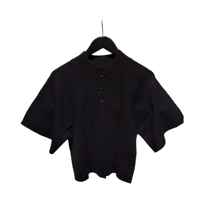Cardigan Raglan Short Sleeve - Black