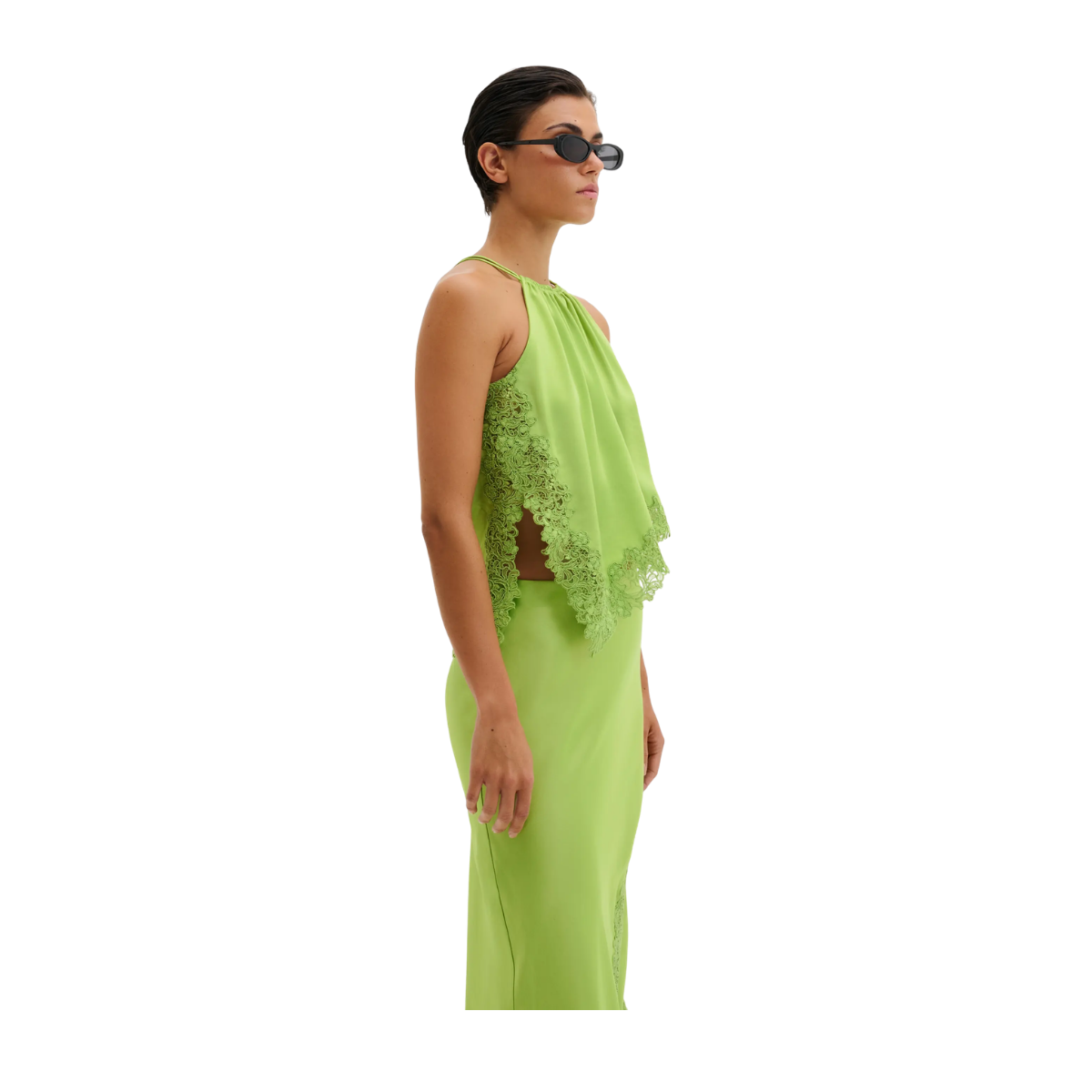 Madina Lace Top - Lime