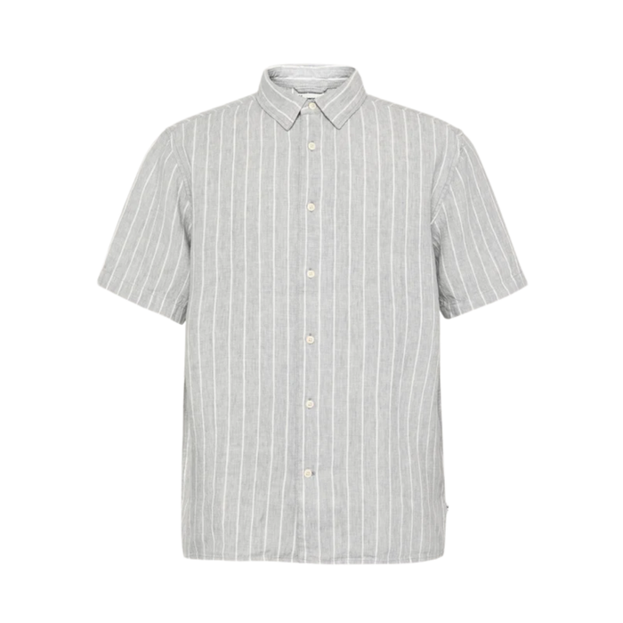 Linen Striped Shirt - Grey Stripe