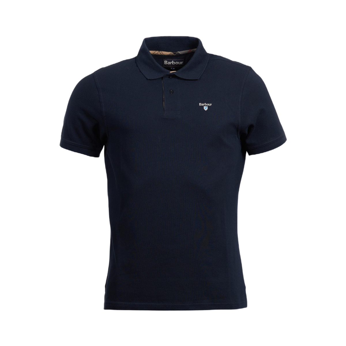 Tartan pique polo - Navy