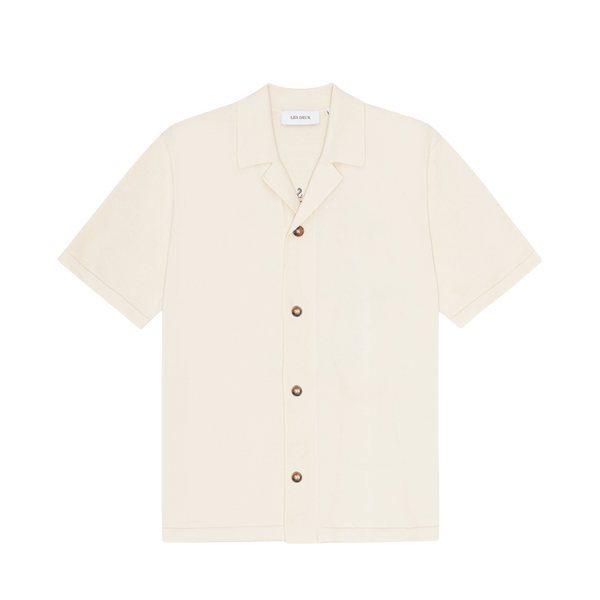 Emmett Globe Knitted SS Shirt - Ivory