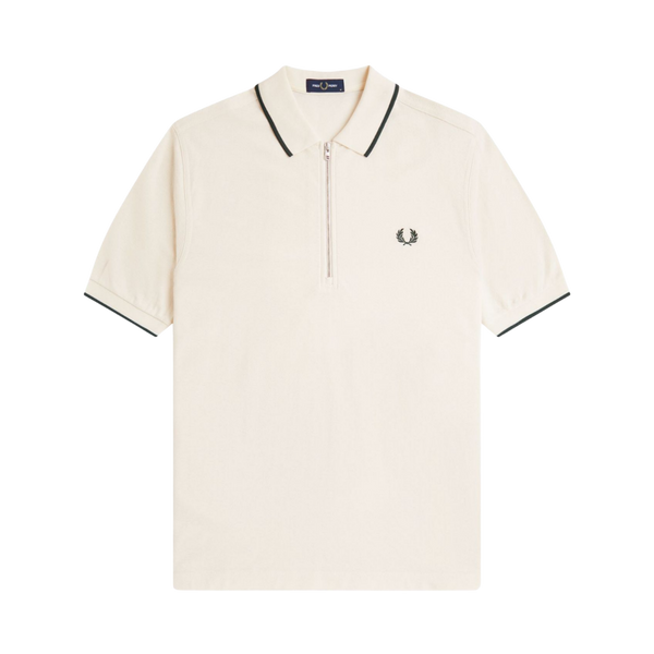 Crepe Pique Polo Shirt - Ecru