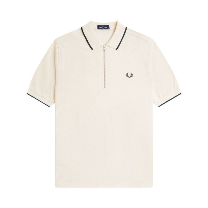 Crepe Pique Polo Shirt - Ecru