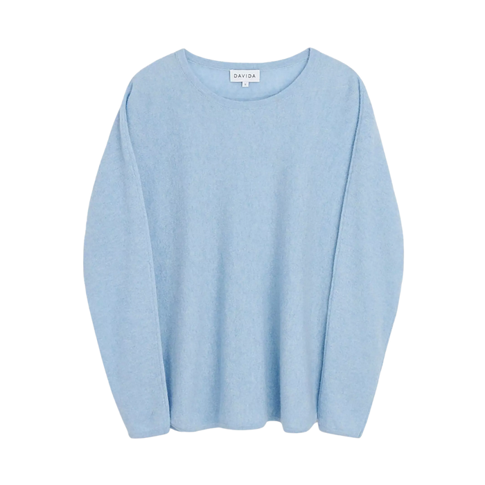 Curved Sweater - Blue Fog