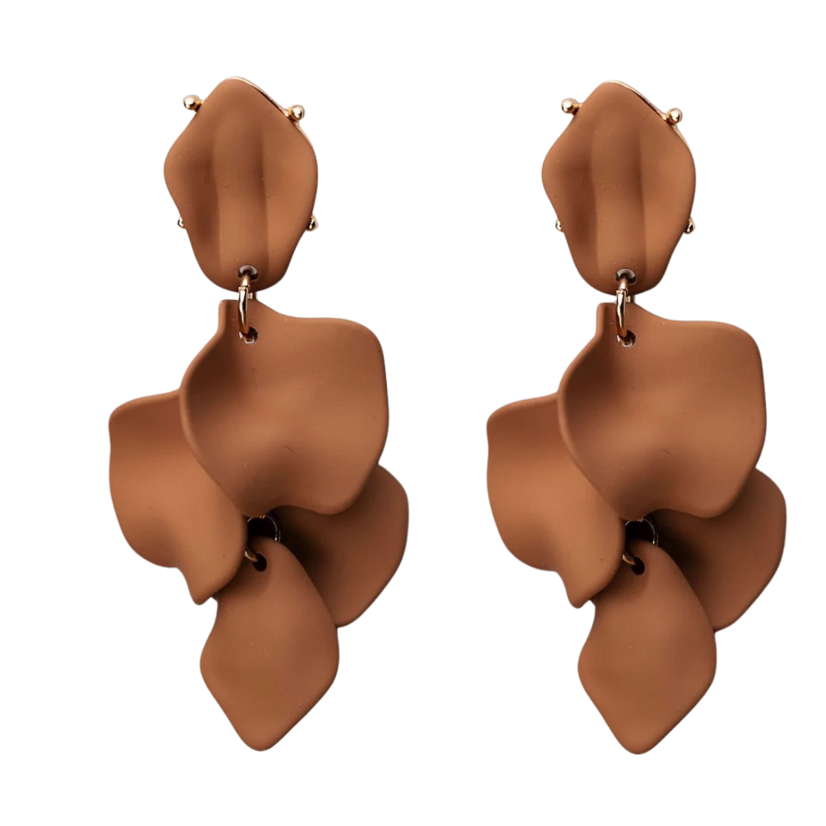 Leaf Earrings Mat - Camel