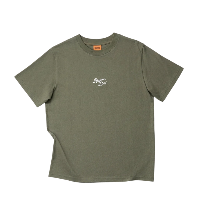Heavy Vintage Embroidered T-Shirt - Silver Pine