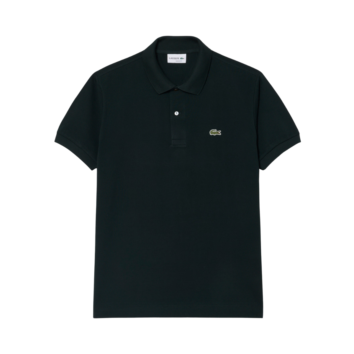 Short Sleeved Ribbed Coll - Dark green