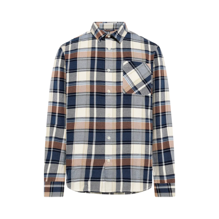 Dune Regular Checked Flannel Shirt - Navy