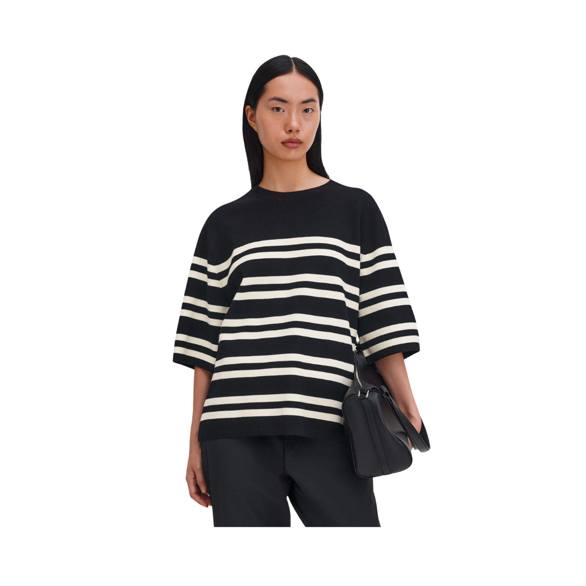 Milano Knit T-shirt - 0323 Black/White