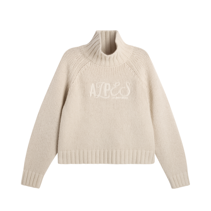 April Chunky Knit Turtleneck - Moonbeam