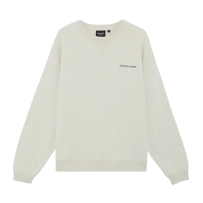 Script Heavyweight Loopback Crew Neck Sweatshirt - Ice Cream Marll