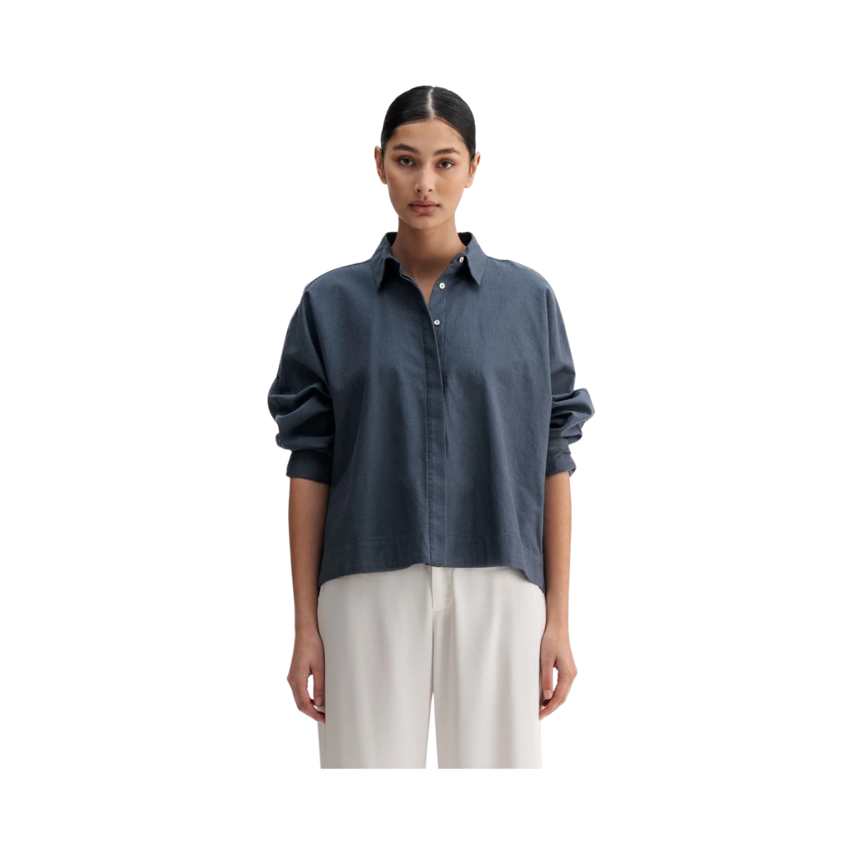 Gigi Oxford Shirt - 11 Blue Grey