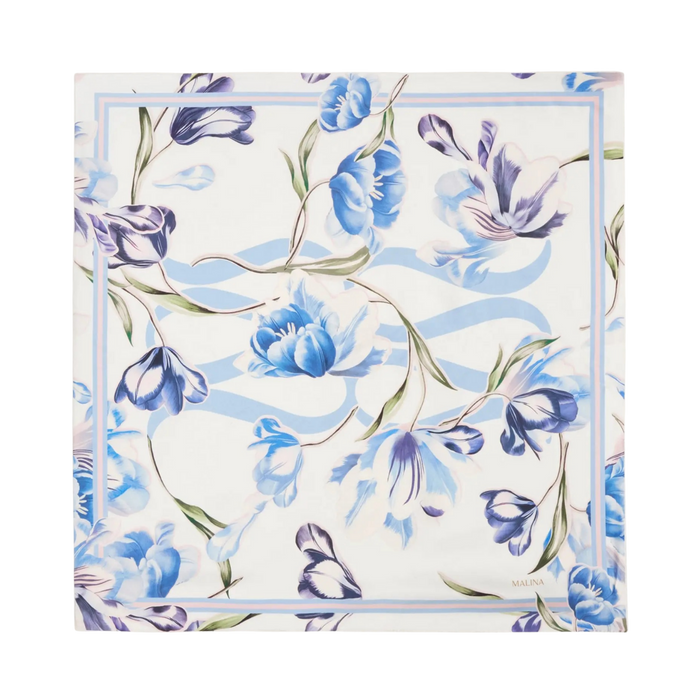 Silk Twill Scarf 80x80 - Tulip Blue