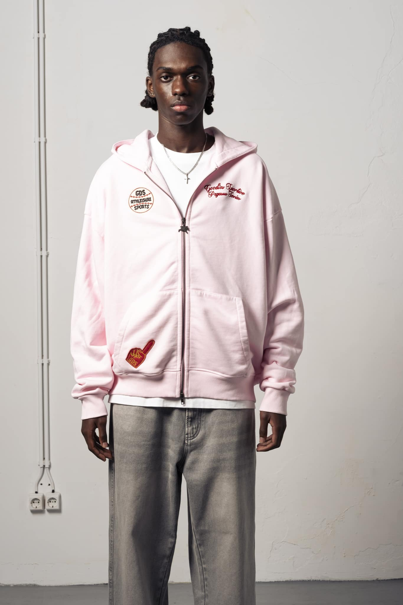 Pitcher Zip Hoodie - Pink