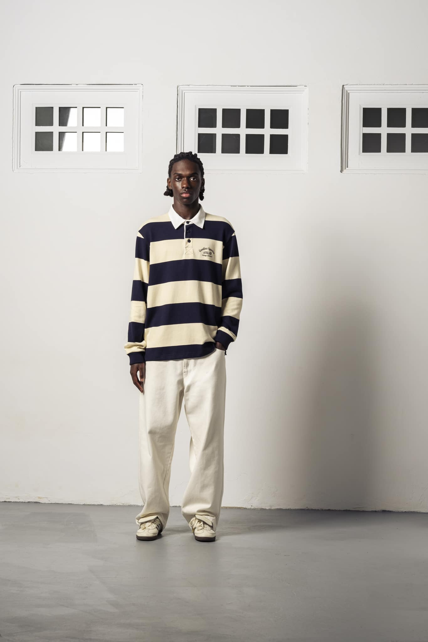 Rich Kid Prem. Polo - Ecru/Navy