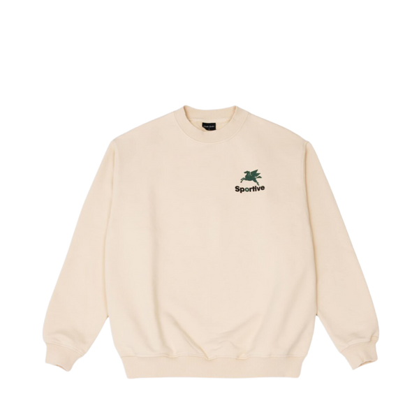 550Gms Premium Hummus Crewneck Puff Print - Ecru