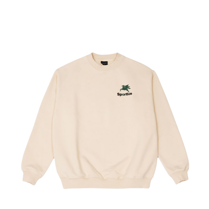 550Gms Premium Hummus Crewneck Puff Print - Ecru