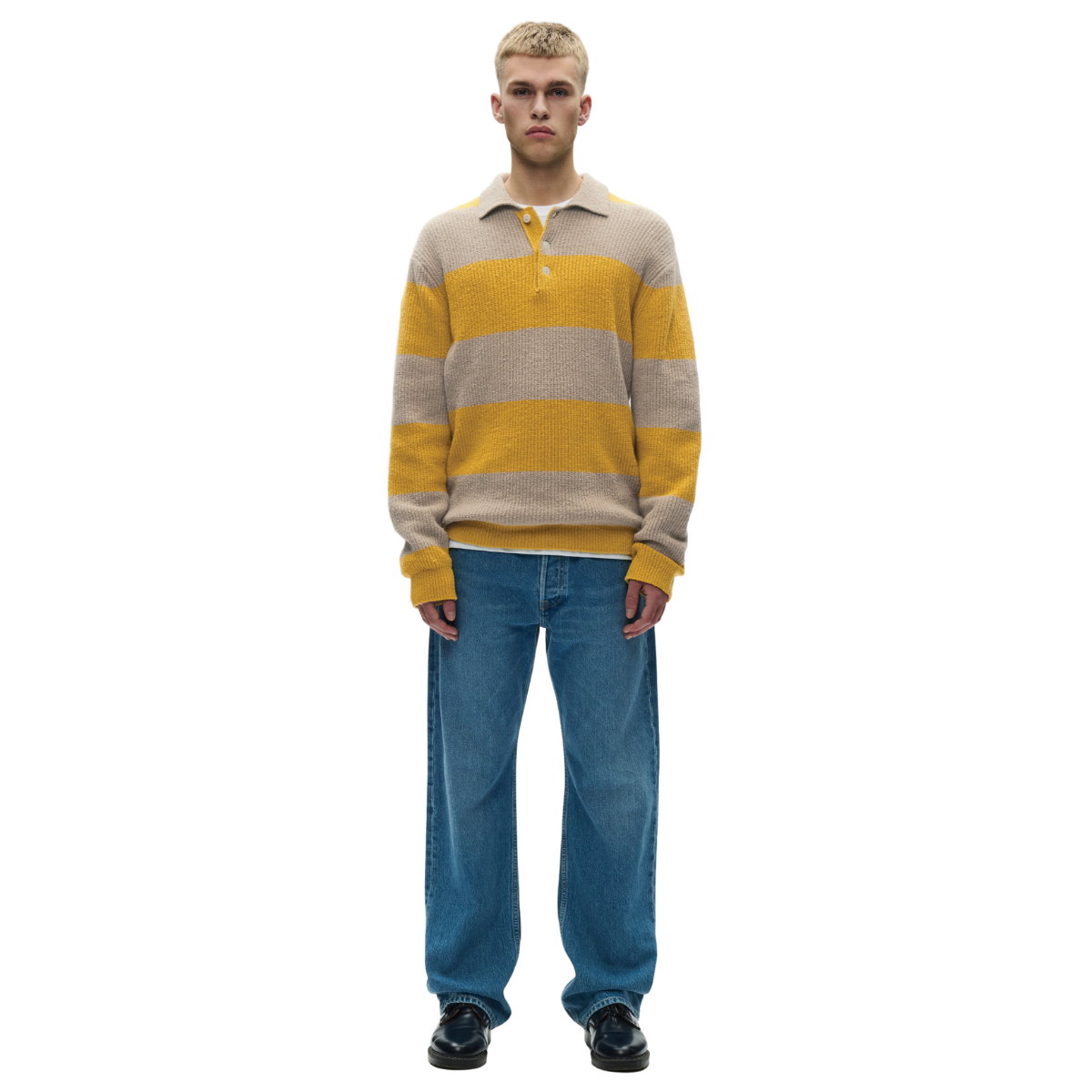 WWKimse polo - 304641 Golden palm stripe