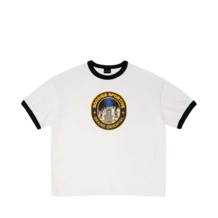 Grand Oriental Ringer Tee - WHITE/NAVY