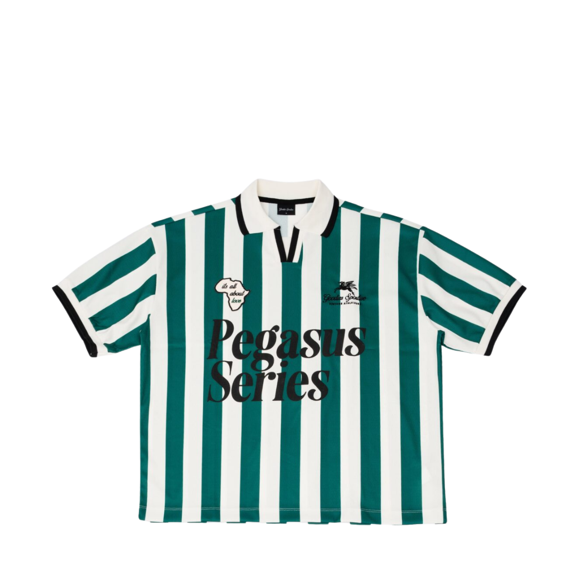 About Love Football Tee - Green/Ecru