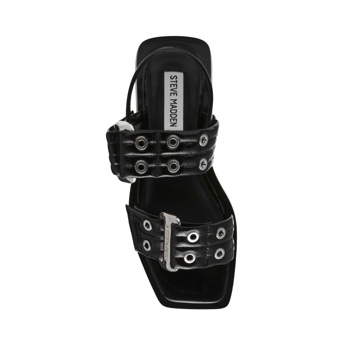 Saria-E Flat Sandals - BLACK PATENT