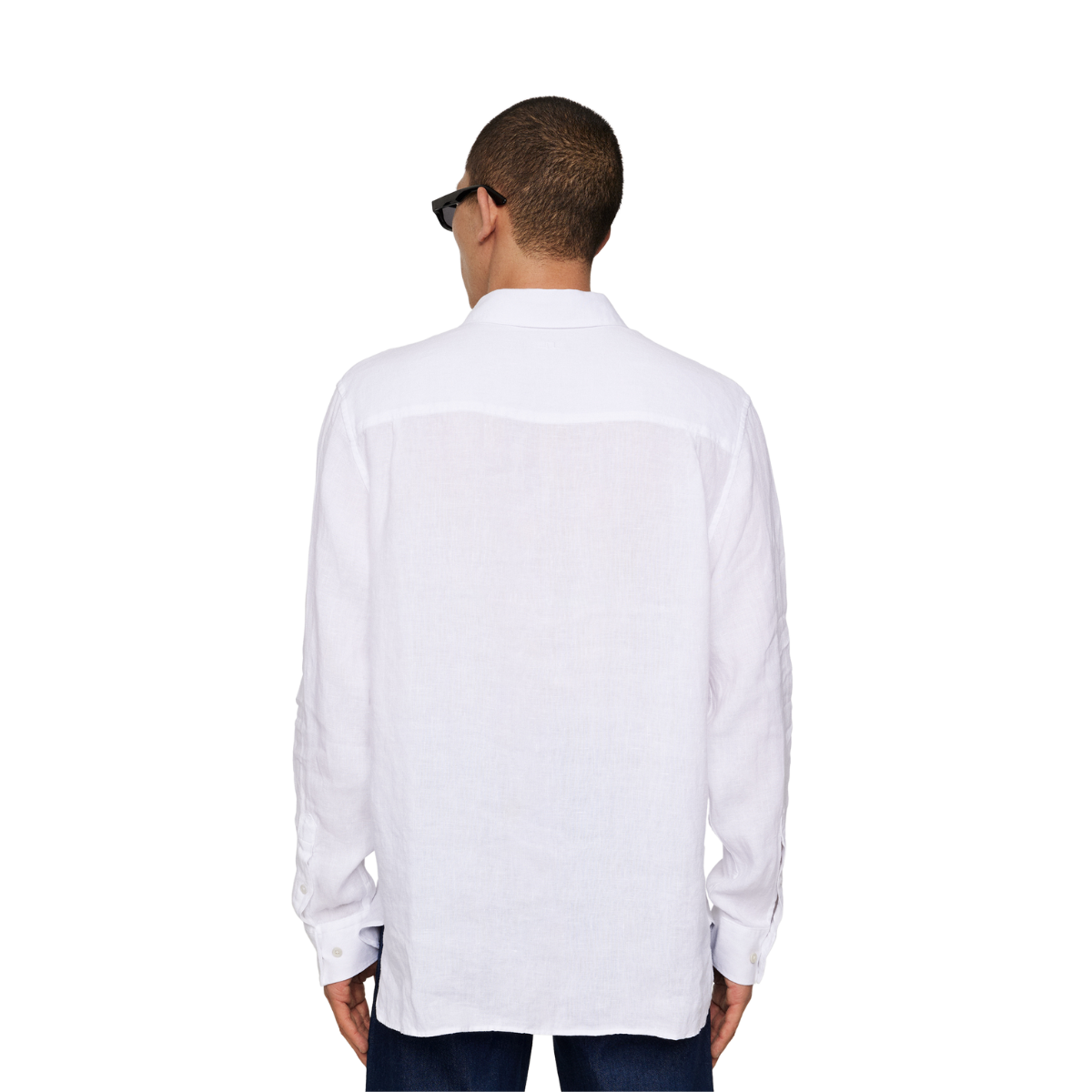 Reg LS Linen Melange Shirt - White
