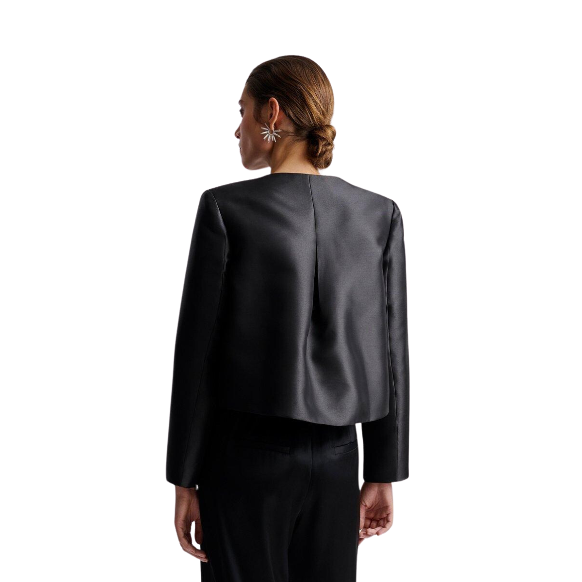 Ruthie cropped long sleeve blouse - Black