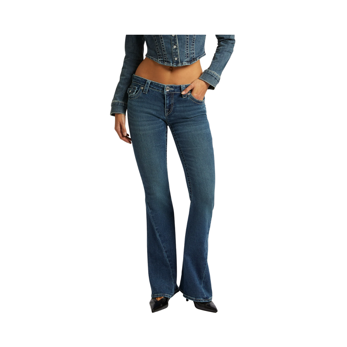 Joey Low Rise Flap - Dark Wash