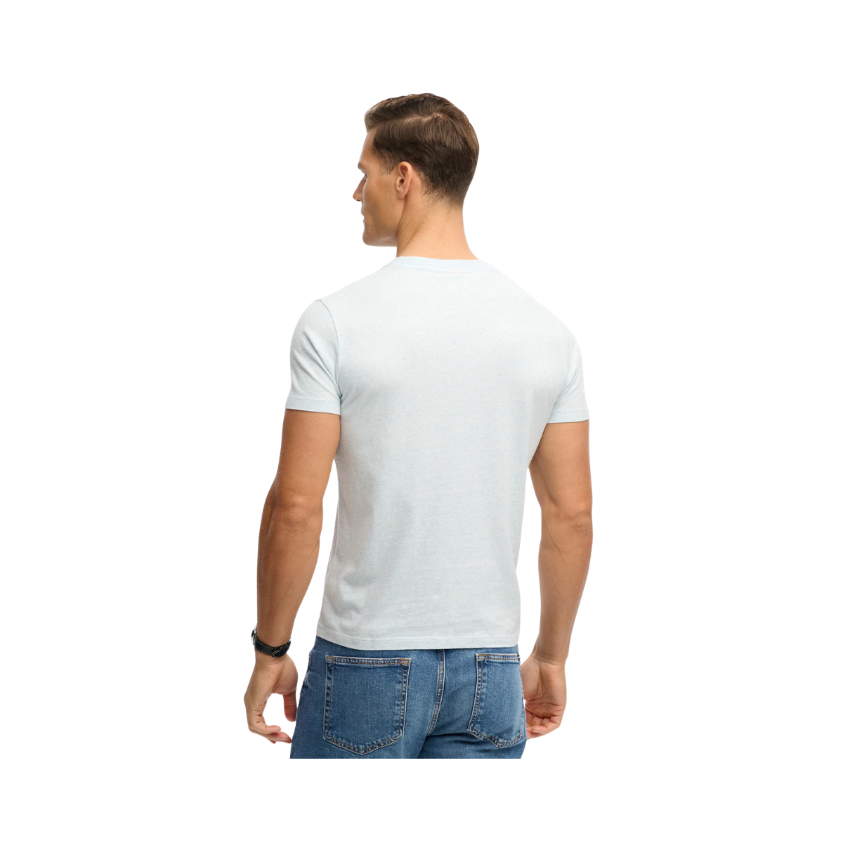 Essential Logo EMB Tee - Icy Blue Marl/Navy