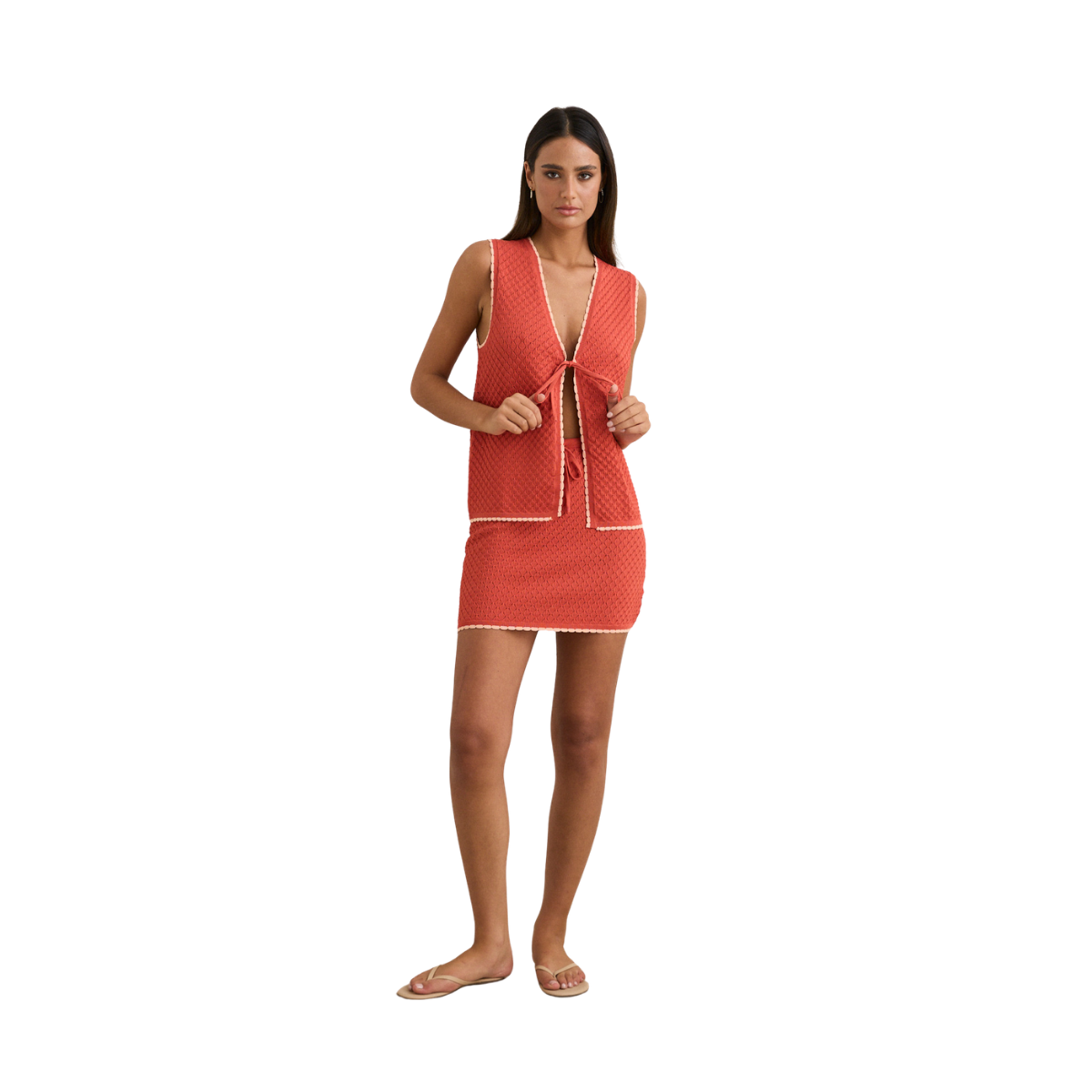 Gigi Knit Mini Skirt - red