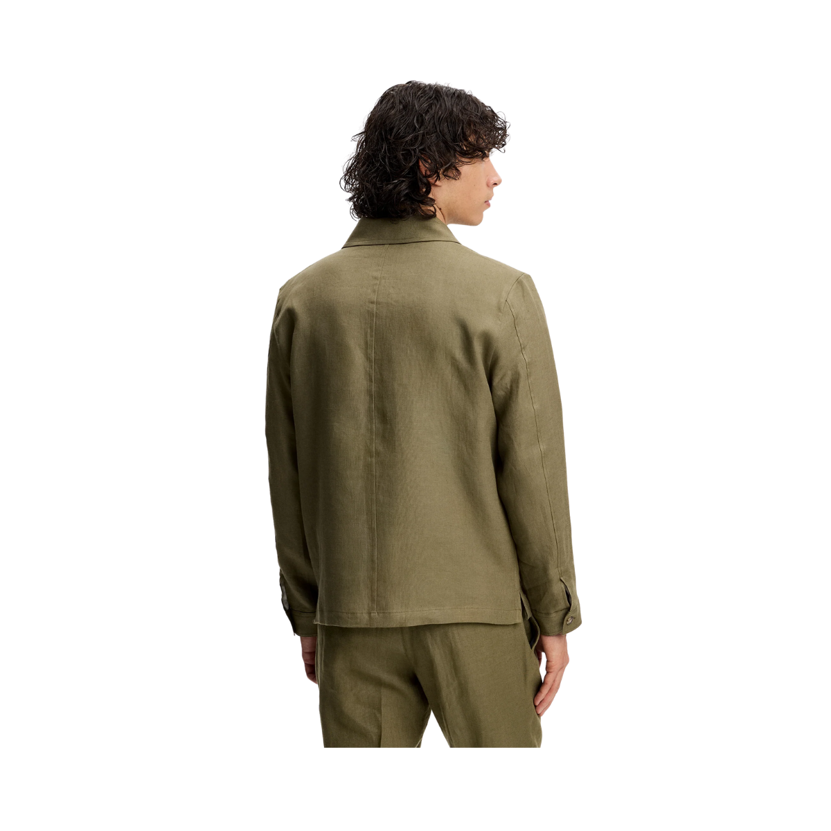 Julius Drape Linen Overshirt - Kalamata