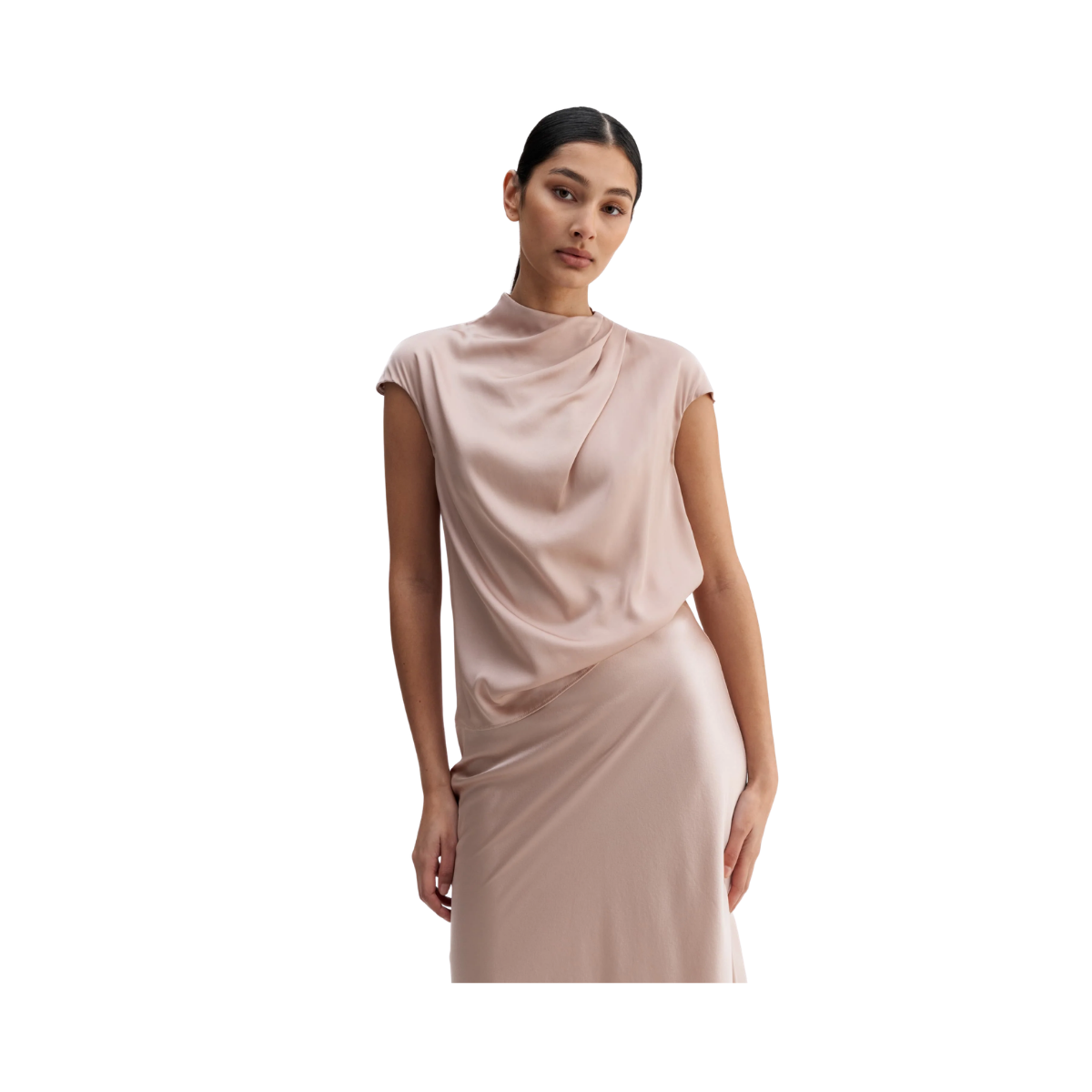 Lima Silk Top - Dusty Pink