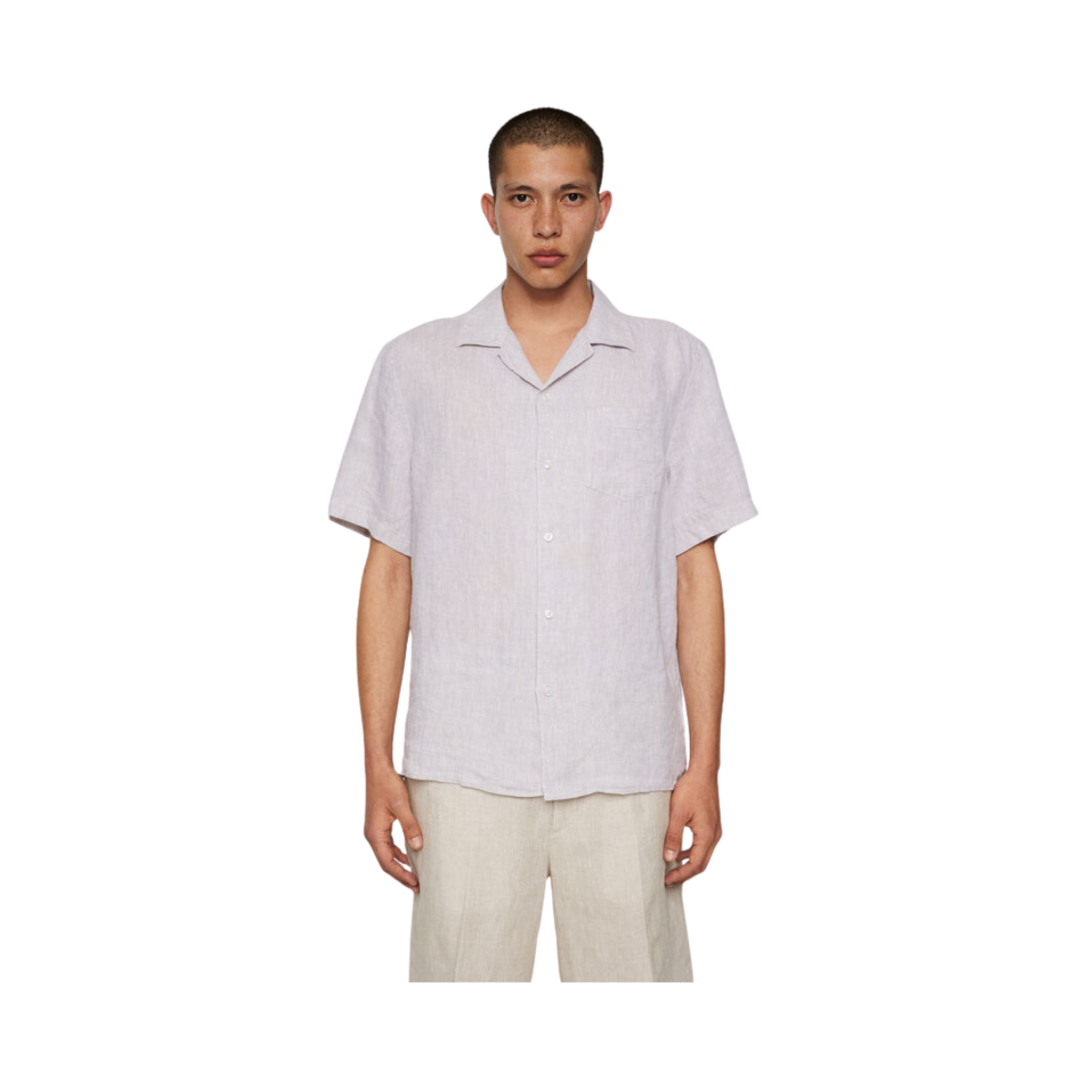 Elio Linen Melange Shirt - Moonbeam
