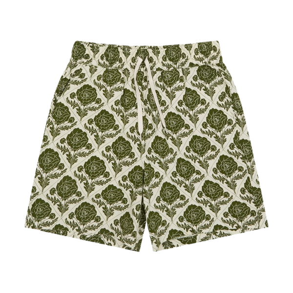 Lesley Flower Tile AOP Shorts - 565215 Vintage Green/Ivory