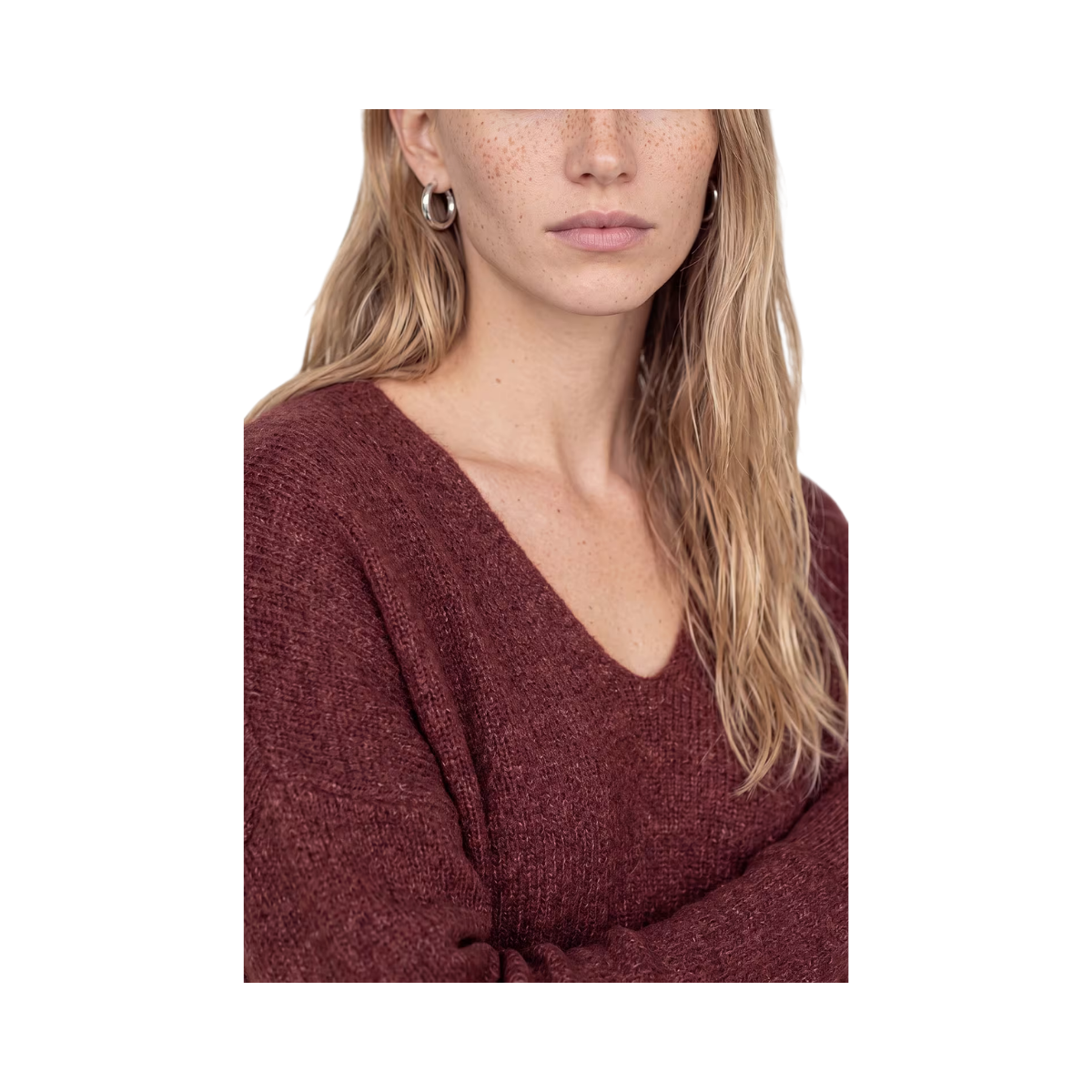 Thora V-Neck Knit - Russet Brown